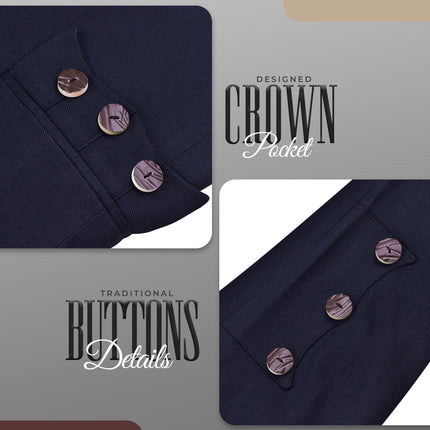 Navy Blue Crail Jacket & Vest – Italian Tweed Wool | Scottish Formalwear