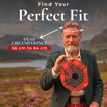 Tam O'Shanter Hat with Pompom | Cameron Red Tartan