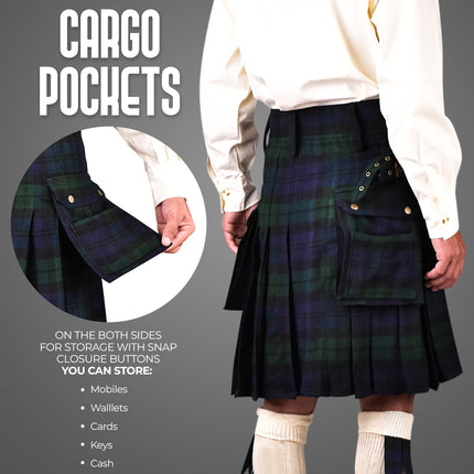 Valor Acrylic Utility Kilt | 16oz Black Watch Scottish Tartan KIlt