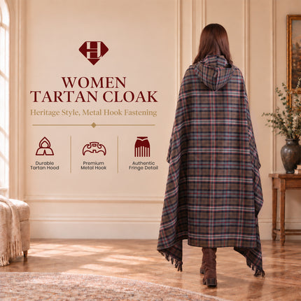 Cape écossaise à carreaux pour femme - Scottish Heritage vieilli