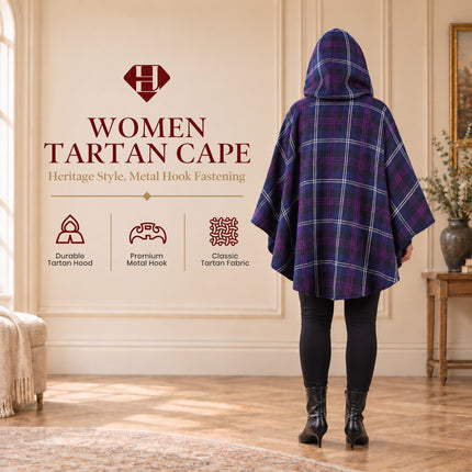 Cape en tartan pour femme - Héritage d'Écosse