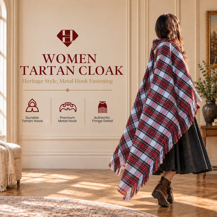 Manteau à carreaux écossais pour femme - Stewart