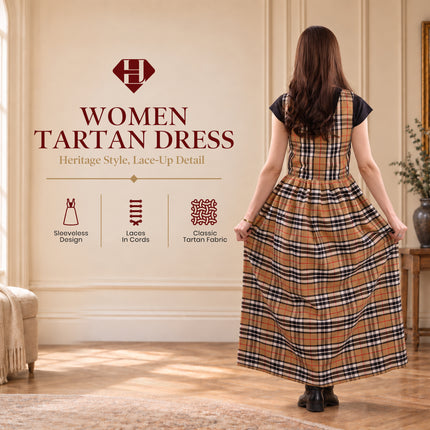 Women's Scottish Highland Dress - Long Tartan Dress | Camel Thomson