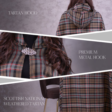 Women Tartan Cloak (Scottish National Weathered)