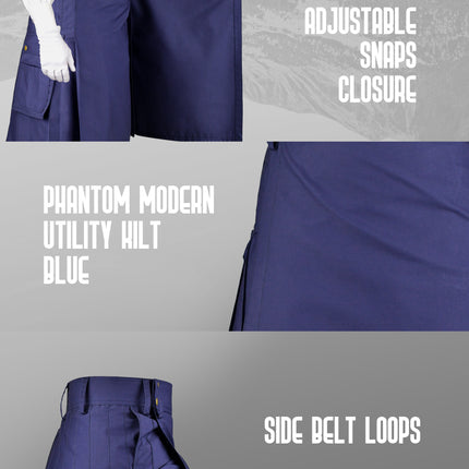 Phantom Modern Utility Kilt | Blue