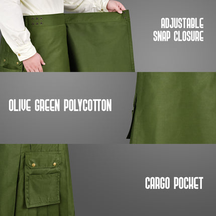 Phantom Modern Olive Green Utility Kilt