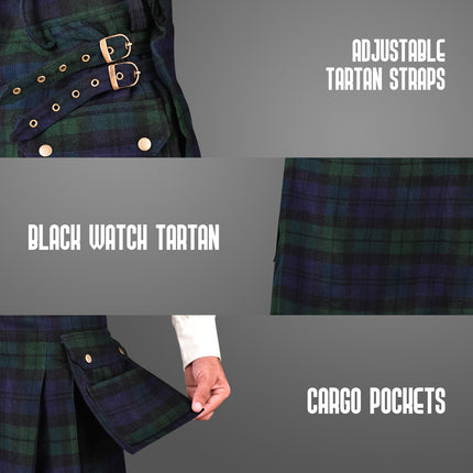 Valor Acrylic Utility Kilt | 16oz Black Watch Scottish Tartan KIlt