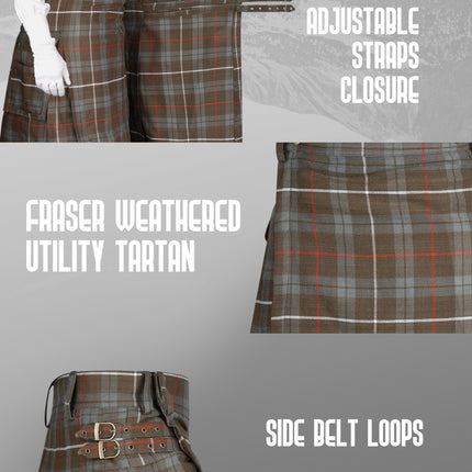 Valor Acrylic Utility Kilt | 16oz Fraser Weathered Tartan KIlt