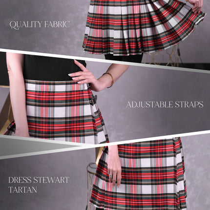 Woman Plaid Kilt - Dress Stewart Tartan Kilt - Premium Quality & Timeless Style