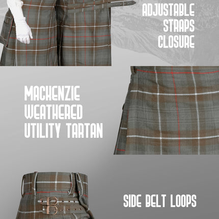 Valor Acrylic Utility Kilt | 16oz Mackenzie Weathered Tartan KIlt