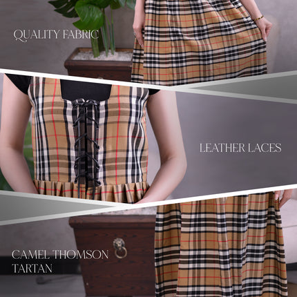 Women's Scottish Highland Dress – Long Tartan Dress | Camel Thomson