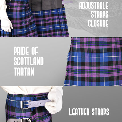 Kilt en acrylique | Kilt en tartan Royal Stewart 16oz