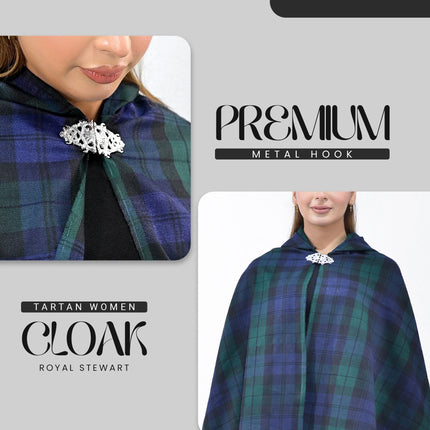 Women Tartan Cloak - Black Watch