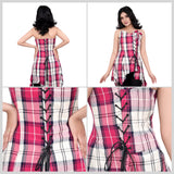 Bella Tartan Corset (Dancing Pink/White)