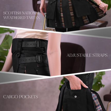 Women's Hybrid Utility Kilt in Scottish National Weathered Tartan