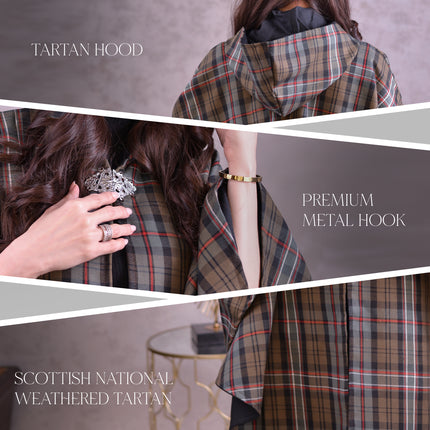 Women’s Cape in Scottish National Weathered Tartan