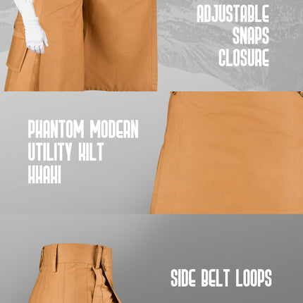 Phantom Modern Utility Kilt | Khaki