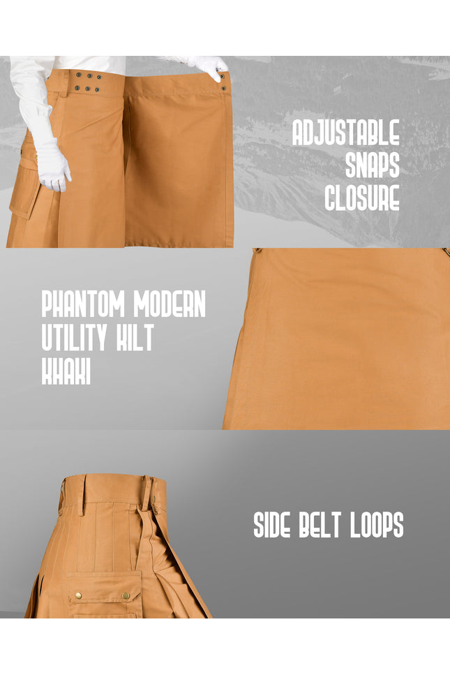 Phantom Modern Utility Kilt | Khaki