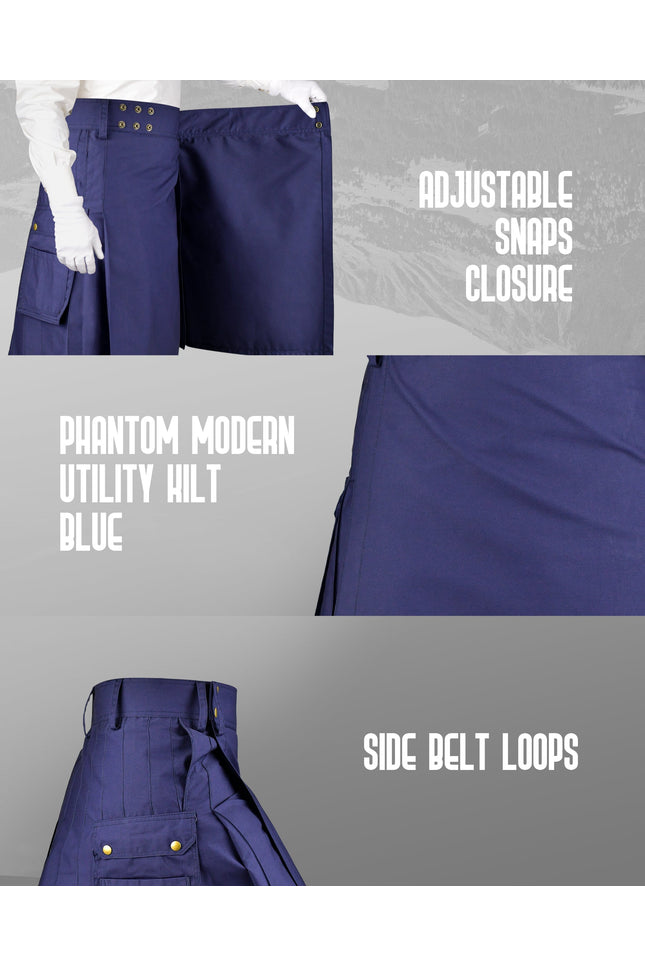 Phantom Modern Utility Kilt | Blue