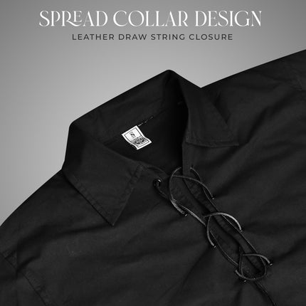 Highland Black Kilt Shirt - Traditional Scottish Style