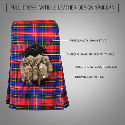 Coyote fur Sporran Leather Cantle