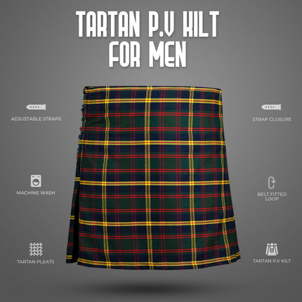 Kilt for Men I US Marine Corps - Leathernecks  Tartan Kilt Polyviscose 8 Yard Traditional Men Kilt