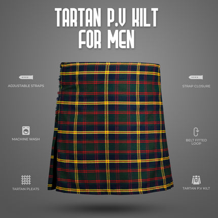 Kilt for Men I US Marine Corps - Leathernecks  Tartan Kilt Polyviscose 8 Yard Traditional Men Kilt