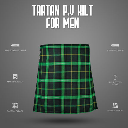Kilt for Men I Celtic Tartan Kilt Polyviscose 8 Yard Traditional Men Kilt