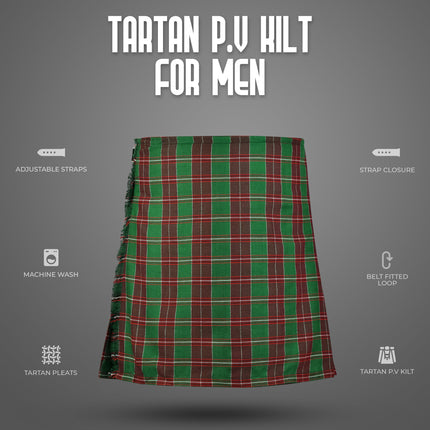 Kilt for Men I Welsh National Tartan Kilt Polyviscose 8 Yard Traditional Men Kilt