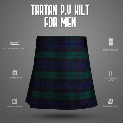 Sports kilt For Men - Athletic Kilt P.V. 8 Yard | Velcro Closing