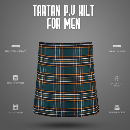 Kilt for Men I Irish Heritage Tartan Kilt Polyviscose 8 Yard Traditional Men Kilt