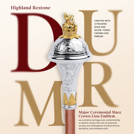 Scottish Drum Major Ceremonial Mace| Crown Lion Emblem