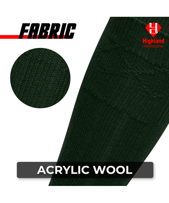 Comfortable Wool Blend Green Kilt Hose | High-Quality Kilt Socks
