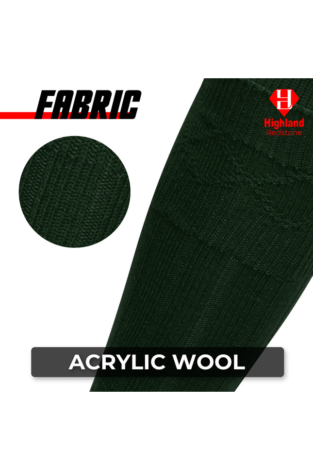 Comfortable Wool Blend Green Kilt Hose | High-Quality Kilt Socks