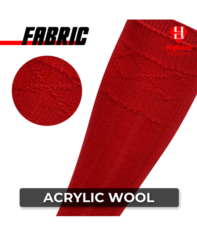 Wool Blend Kilt Red Hose for Traditional Scottish Attire