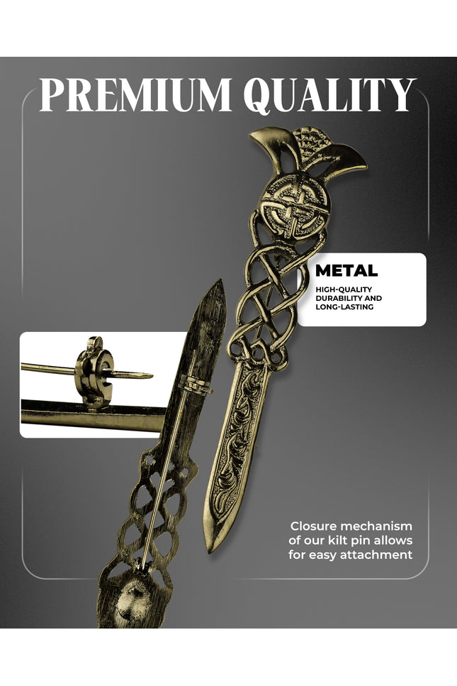Scottish Kilt Pin for men | Gaelic Pewter Antique
