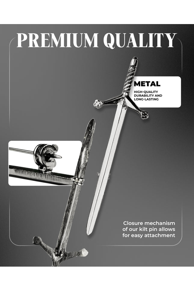Scottish Kilt Pin for men | Pewter Chrome