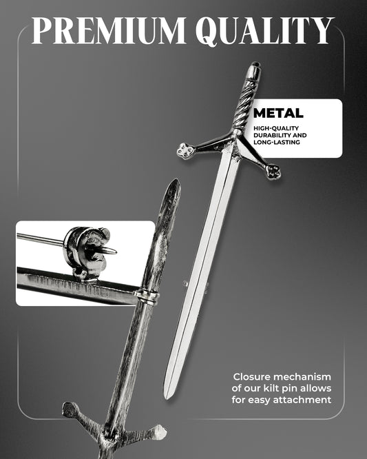 Scottish Kilt Pin for men | Pewter Chrome