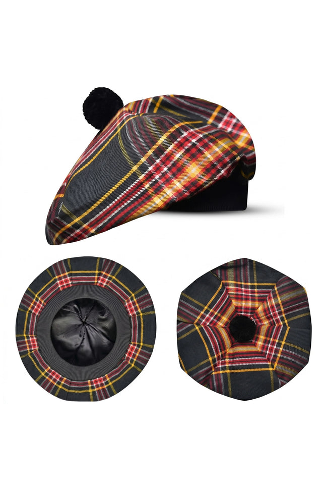 Tam O'Shanter Hat with Pompom | Firefighter Tartan (Discontinued)