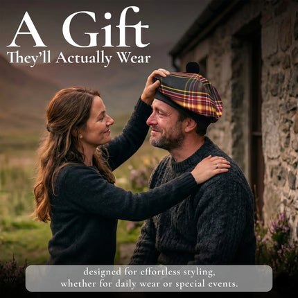 Tam O'Shanter Hat with Pompom | Firefighter Tartan (Discontinued)