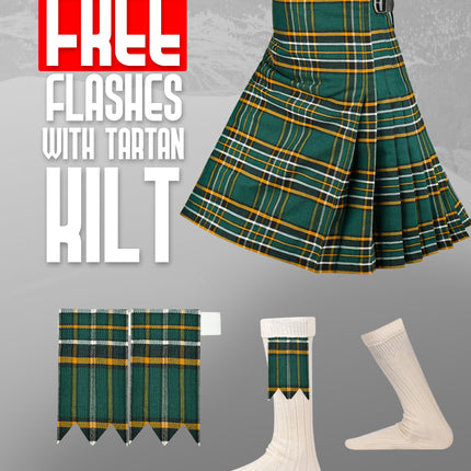 Kilt for Men I Irish Heritage Tartan Kilt Polyviscose 8 Yard Traditional Men Kilt