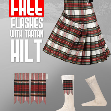 Kilt for Men I Dress Stewart Tartan Kilt Polyviscose 8 Yard Traditional Men Kilt