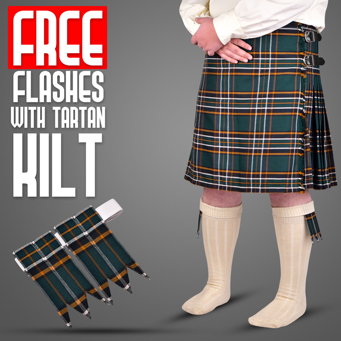 Traditional Tartan Kilt for Men I Polyviscose 8 Yard Scottish Mens Kilt