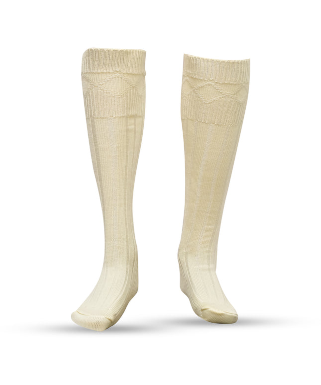Comfortable Wool Blend Cream Kilt Hose | High-Quality Kilt Socks