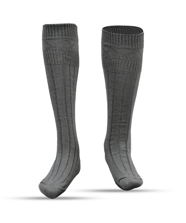 Comfortable Wool Blend Grey Kilt Hose | High-Quality Kilt Socks