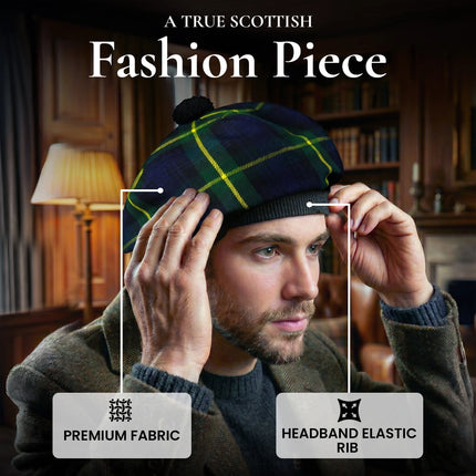 Tam O'Shanter Hat with Pompom | Gordon Tartan
