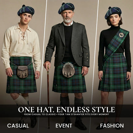 Tam O'Shanter Hat with Pompom | Graham Modern Tartan