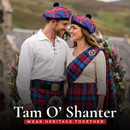 Tam O'Shanter Hat with Pompom | Hamilton Red Tartan