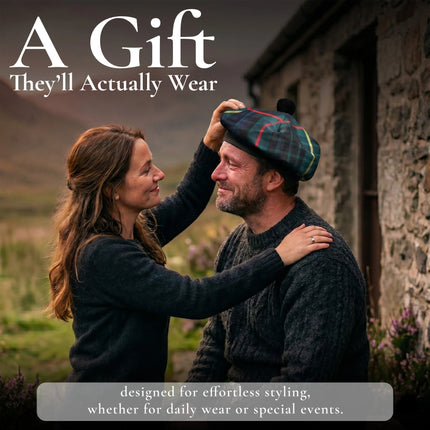 Tam O'Shanter Hat with Pompom | Hunting Stewart Tartan