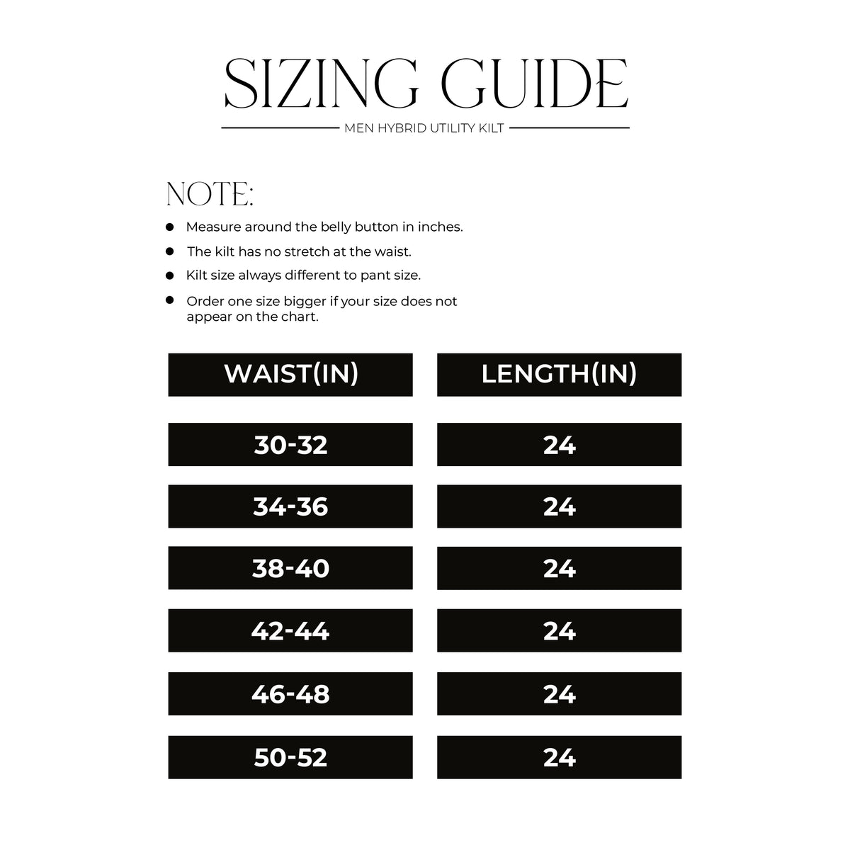 Size chart